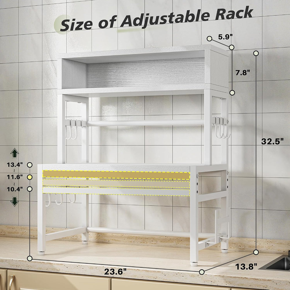 EnHomee 4-Tier Microwave Stand for Countertop Storage, White