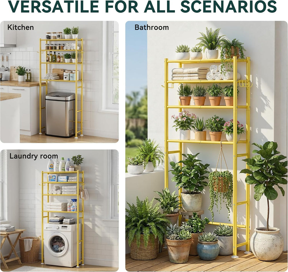 4-Tier Over The Toilet Storage Shelves, Gold