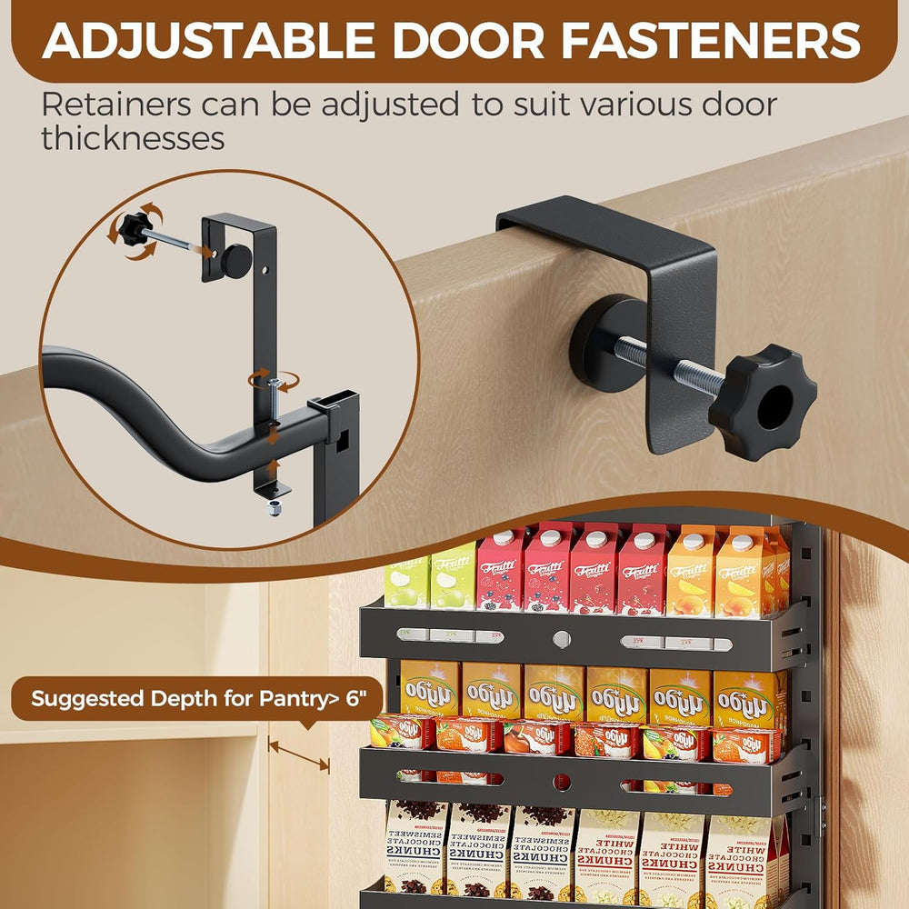 8-Tier Pantry Door Organizer, Large 2 IN 1 Wall Mount or Over The Door Pantry...