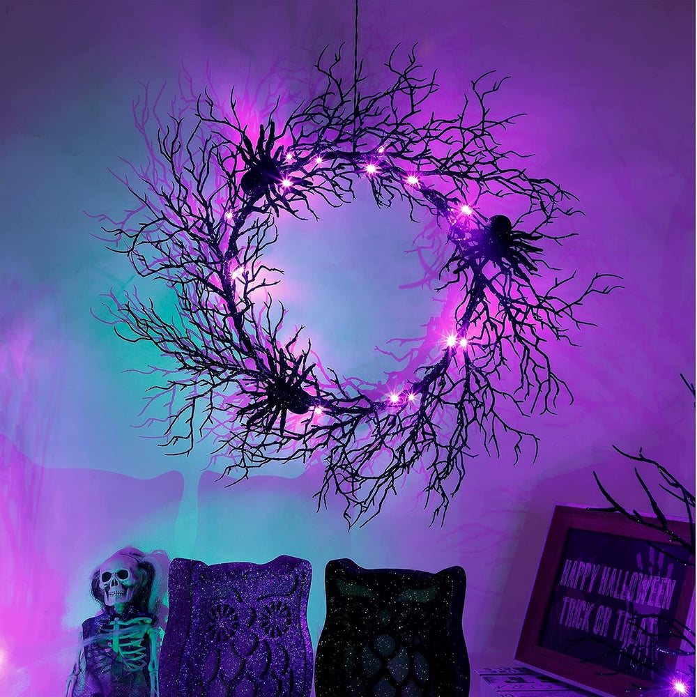 Adroiteet 24" Halloween Wreath for Front Door Halloween Decorations Outdoor