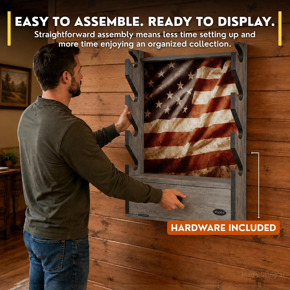 Rush Creek Creations Engineered Wood Gun Rack, Gun Rack for Walls, Racks