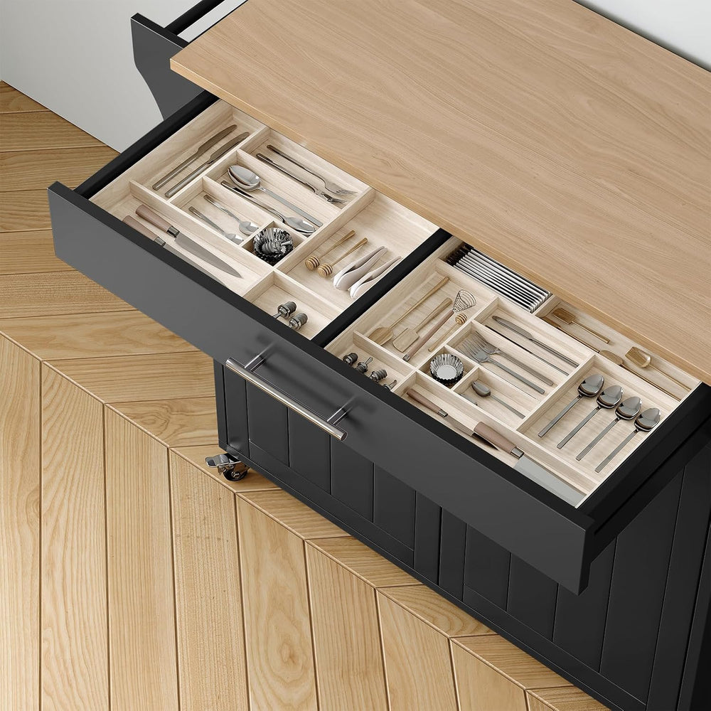 Rolling Kitchen Carts on Wheels, Kitchen Island with Storage
