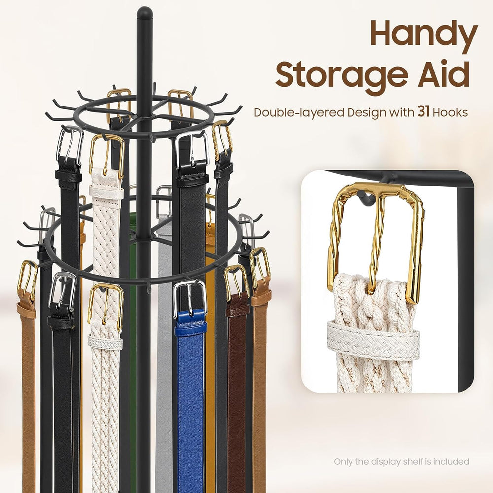 Floor Standing Belt Display Rack, 66in Height Display Stands for Belts