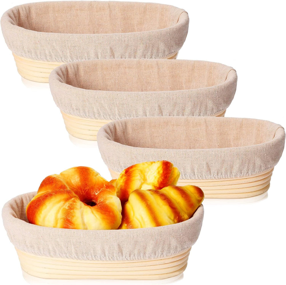 Ziliny 6 Pack Bread Banneton Proofing Basket for Sourdough,10 Inch,Oval
