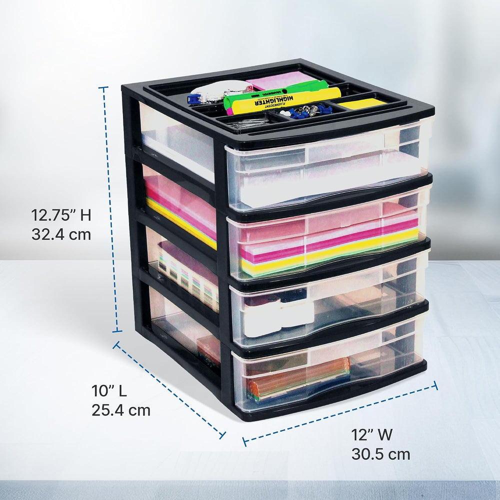 Gracious Living 4 Drawer Desktop & Countertop Organizer w/Organization Li...
