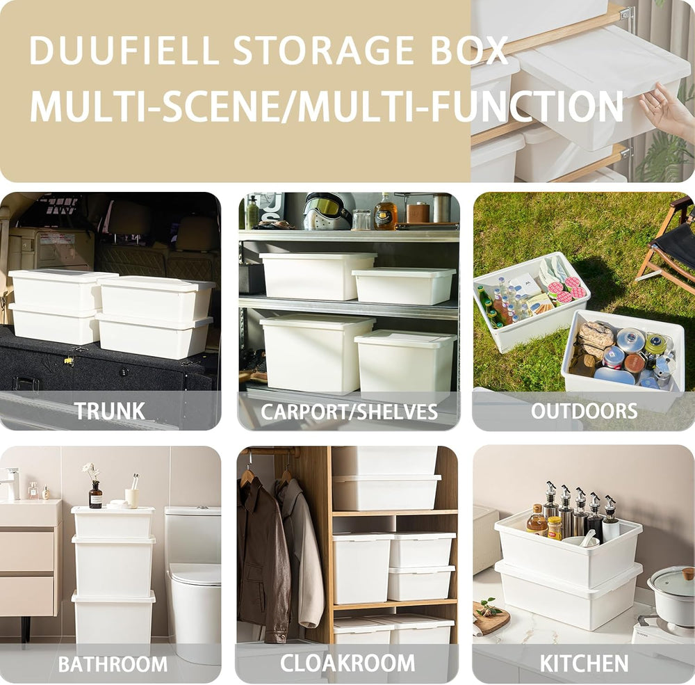 15 Quart Stackable Storage Box with lids, White
