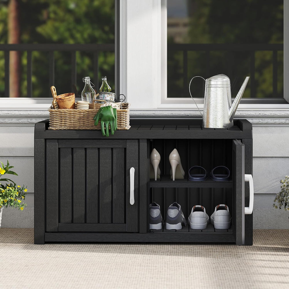 KAMABOKO 31.7" Shoe Storage Cabinet with Waterproof UV-Resistant, Entryw...