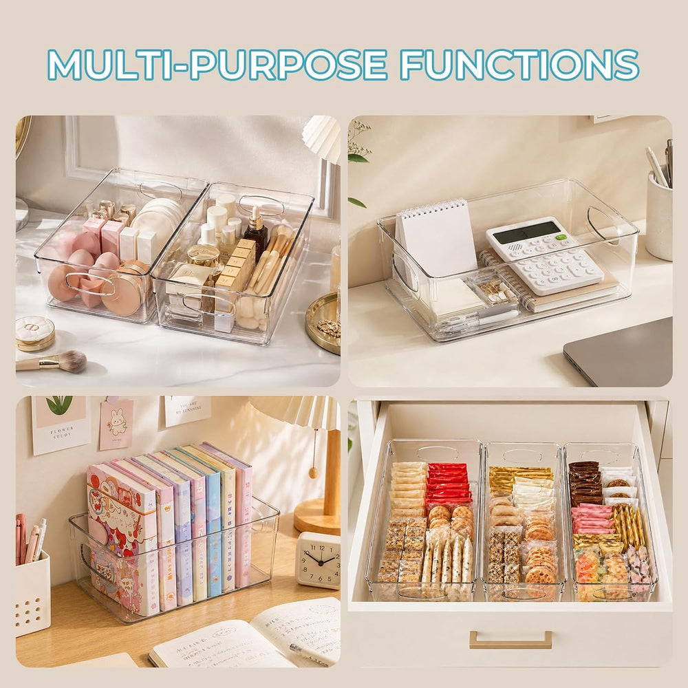 UFORU 10 Pack Clear Plastic Pantry Organizers and Storage with Handles