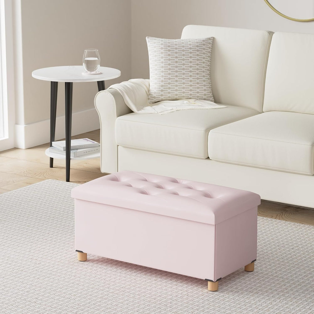 BRIAN & DANY 30 Inches Folding Storage Ottoman Bench, Ottoman with Storag...