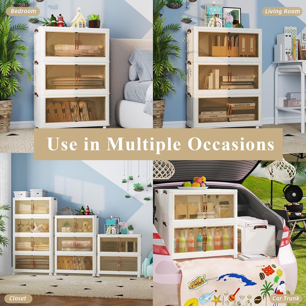 Storage Bins with Lid, 83 Gal/333 Qt Capacity, 3 Pack Large Stackable Storage...