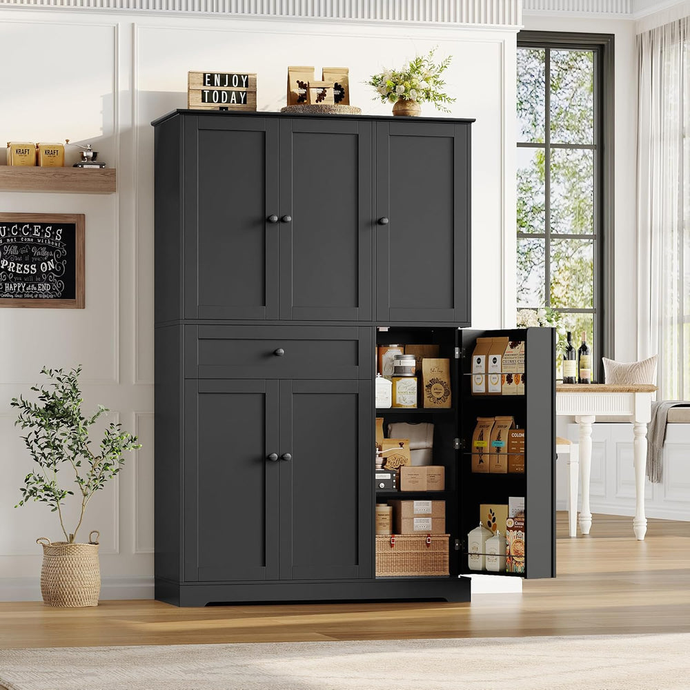 HOSTACK 68" Tall Kitchen Pantry Storage Cabinet with Doors & Shelves...