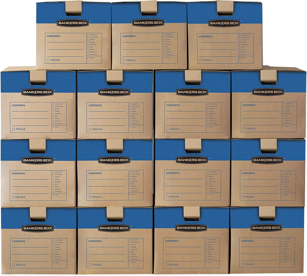 Bankers Box 15-Pack Medium Prime HD Moving Boxes with Reinforced Handles