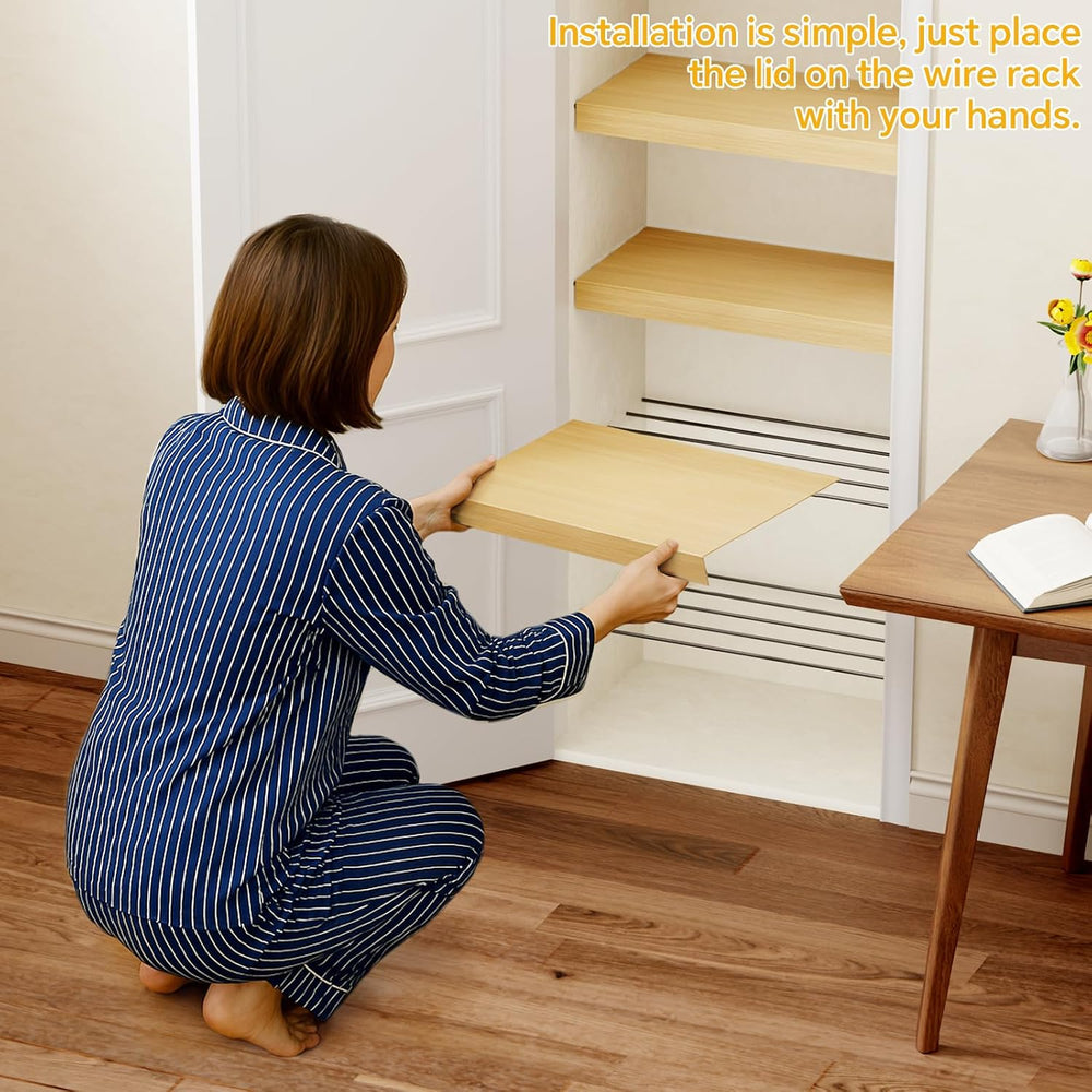 6 PCS Wire Rack Covers for Pantry Wood Grain, 30''W * 16''D(R...