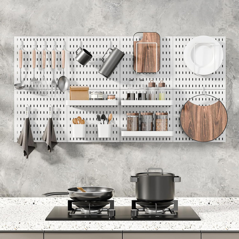 MULSAME Pegboard Combination Kit, Wall Mounted Storage Set with 8 Pegboards &...