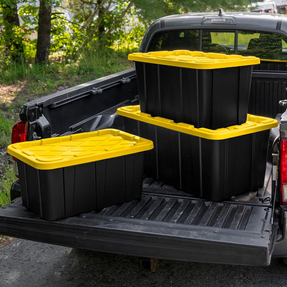 Sterilite Industrial Storage Tote with Lids for Garage, 27 Gallon, 18-Pack
