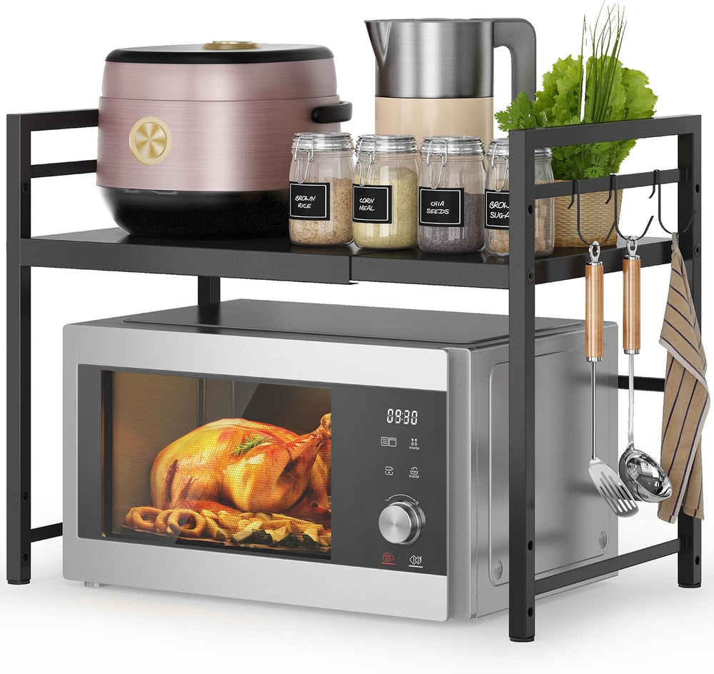 DOLALIKE Microwave Oven Rack, Expandable Microwave Stand Countertop Kitchen U...