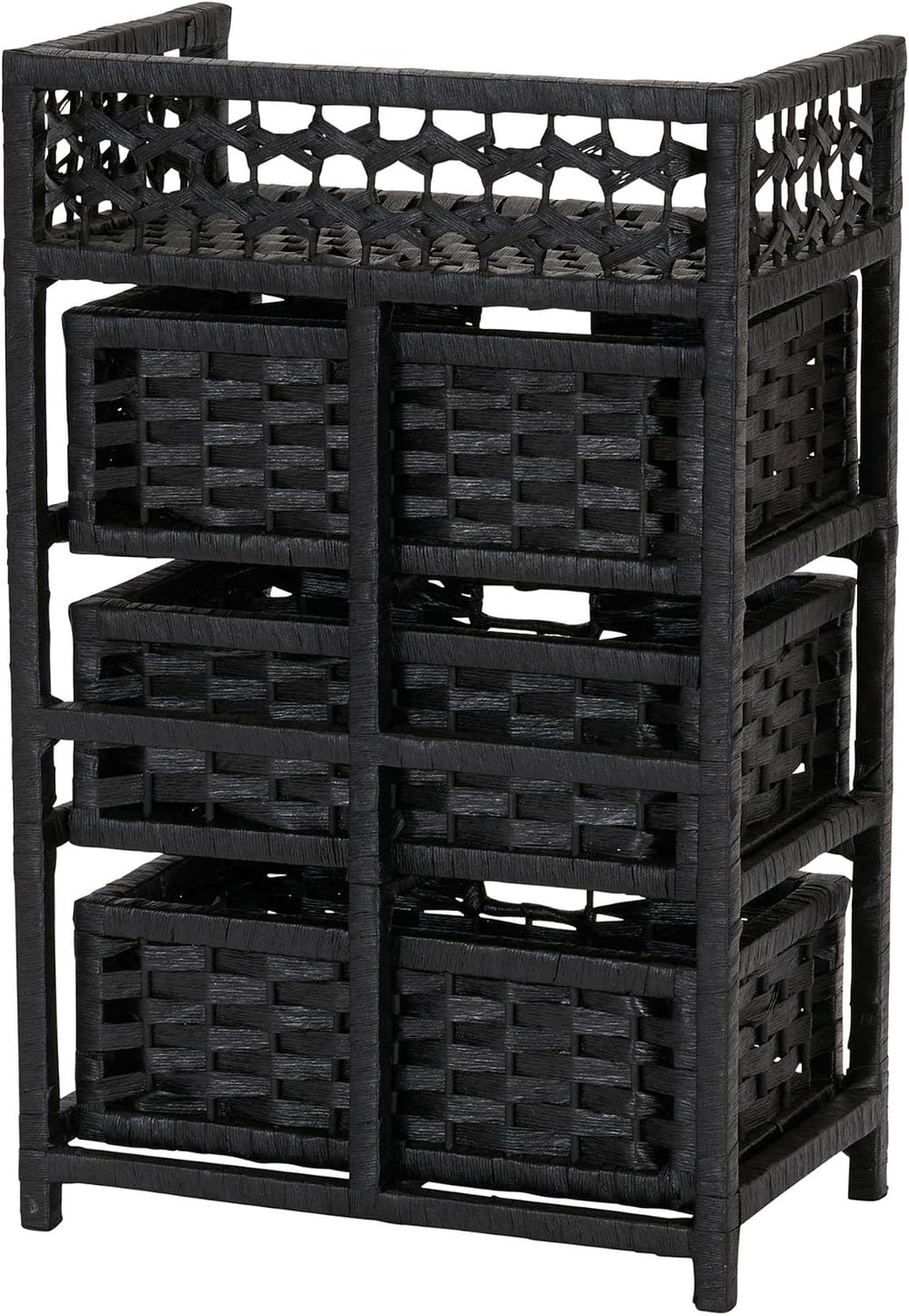 Household Essentials Woven 3 Drawer Chest with Cutout Handles