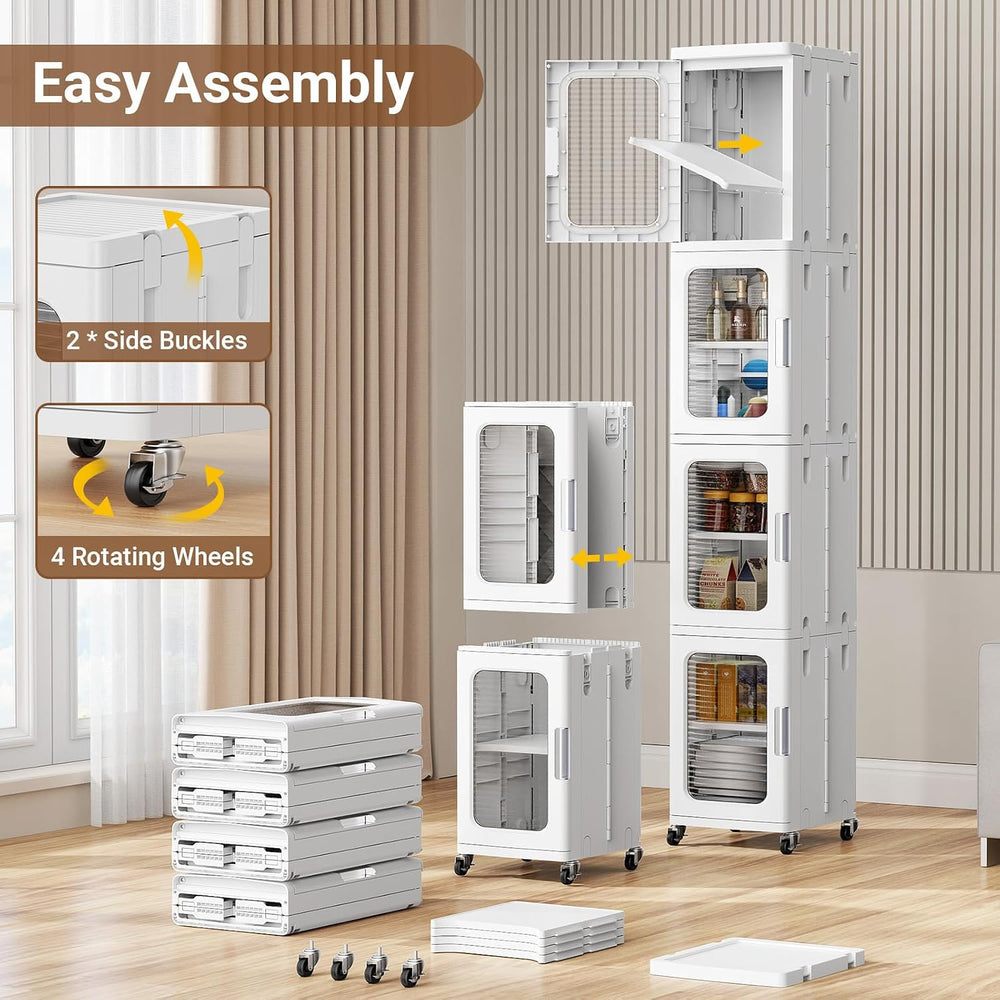 BROVIEW 3-Tier Tall Narrow Storage Cabinet Organizer, Slim Bathroom Cabinets ...