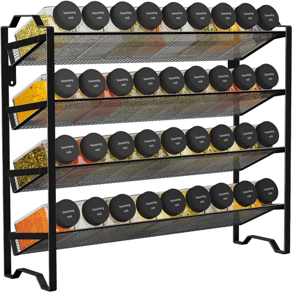 Simple Trending 2 Pack 4 Tier Spice Rack Organizer, Stackable Kitchen Counter...