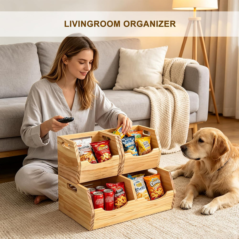 Large 2 Tier Stackable Potato and Onion Storage Bin for pantry