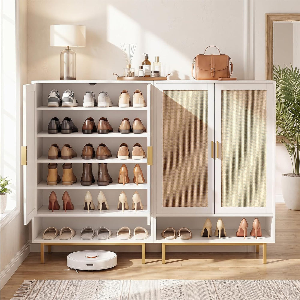 LOKO Shoe Storage Cabinet, Freestanding Hidden Shoe Cabinet (White)