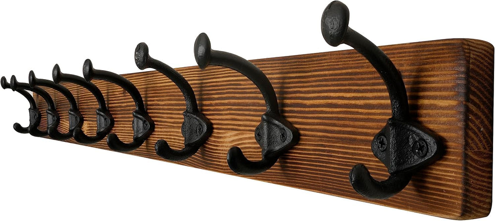 WEBI Rustic Coat Rack Wall Mount,35.43" Long 8 Cast Iron Coat Hooks Wall...