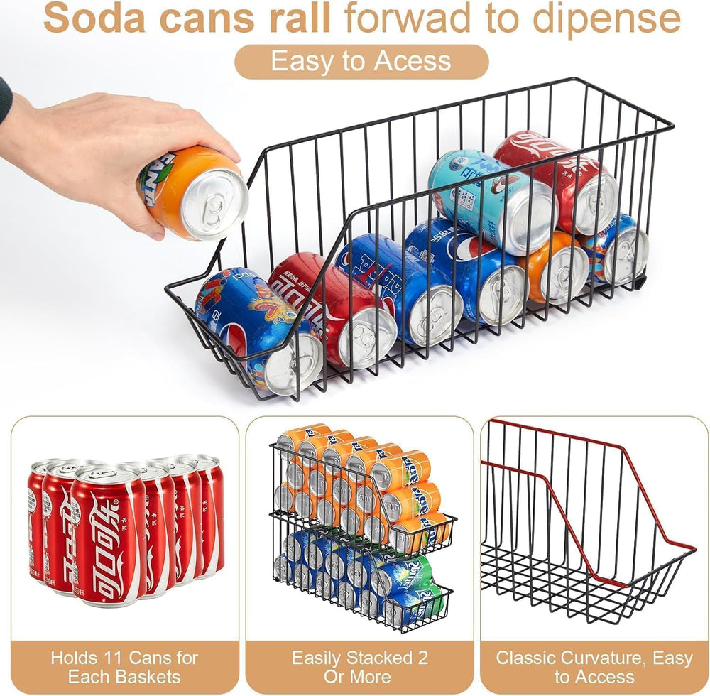 6 Pack Can Storage Organizer for Pantry, Stackble Lengthen Can Holder Rack,Ma...
