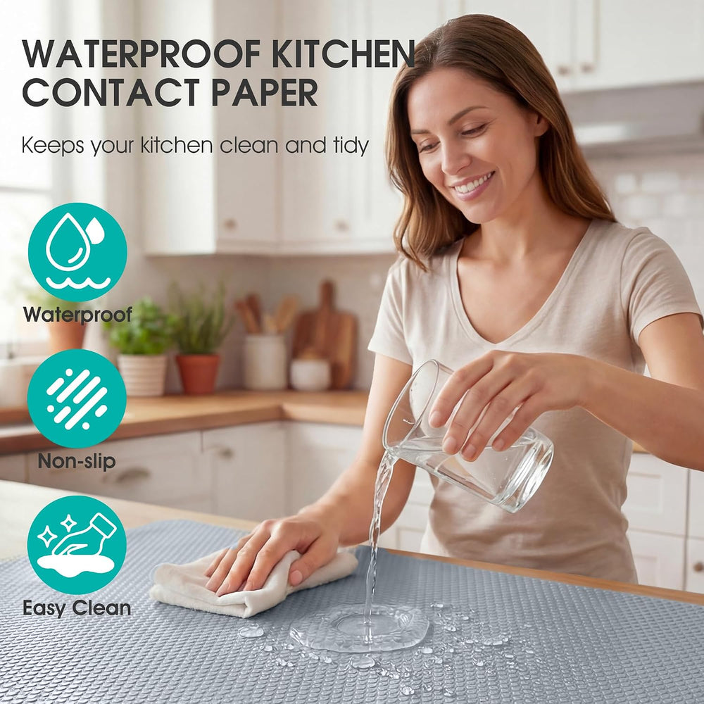Self-Adhesive Large Cabinet Liner: 24" W x 290" L Peel and Stick No...