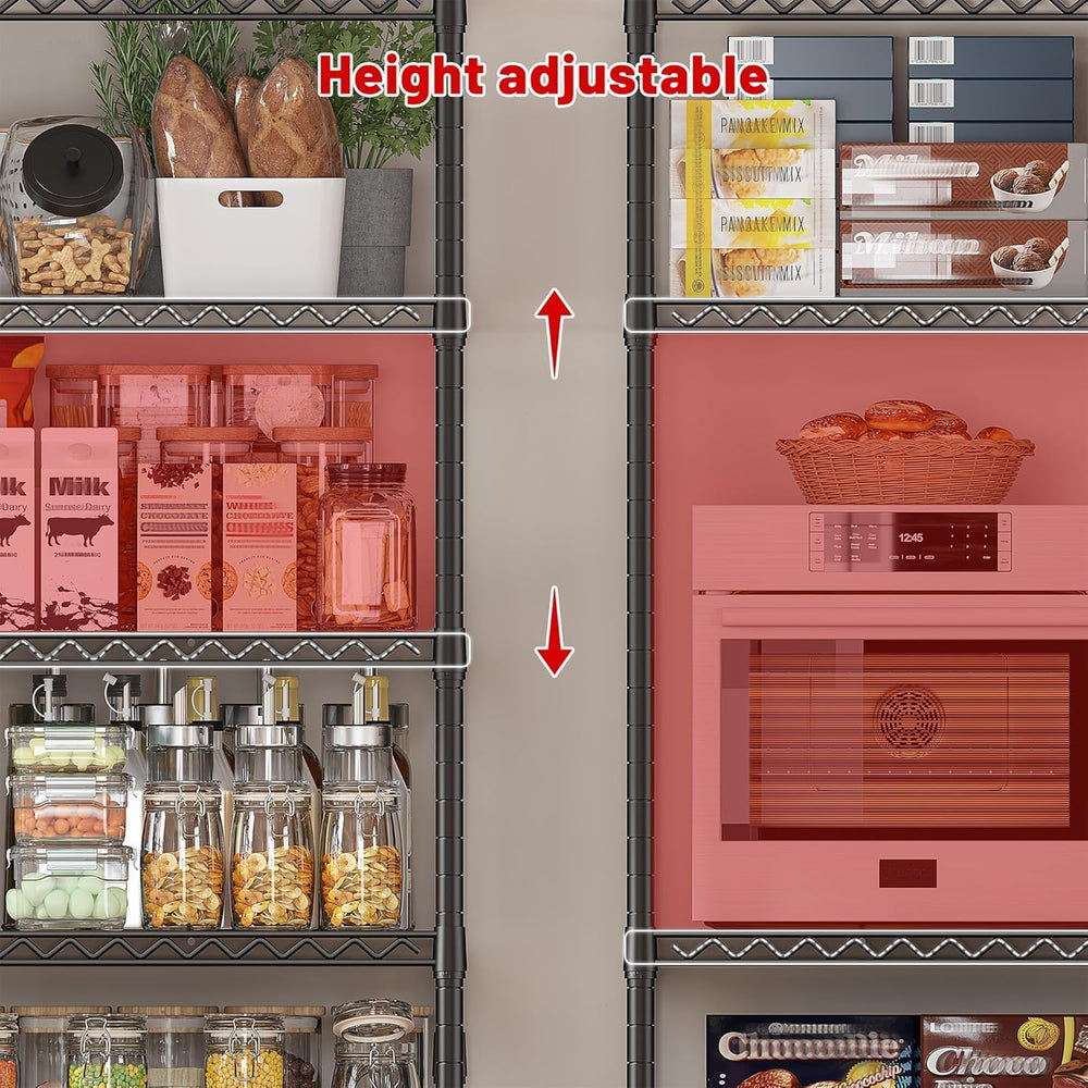 REIBII Heavy Duty 5-Tier Storage Shelves, 45.5''W for Kitchen Garage,...