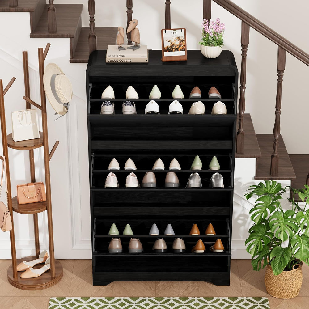 Garvee Hidden Shoe Cabinet, Black