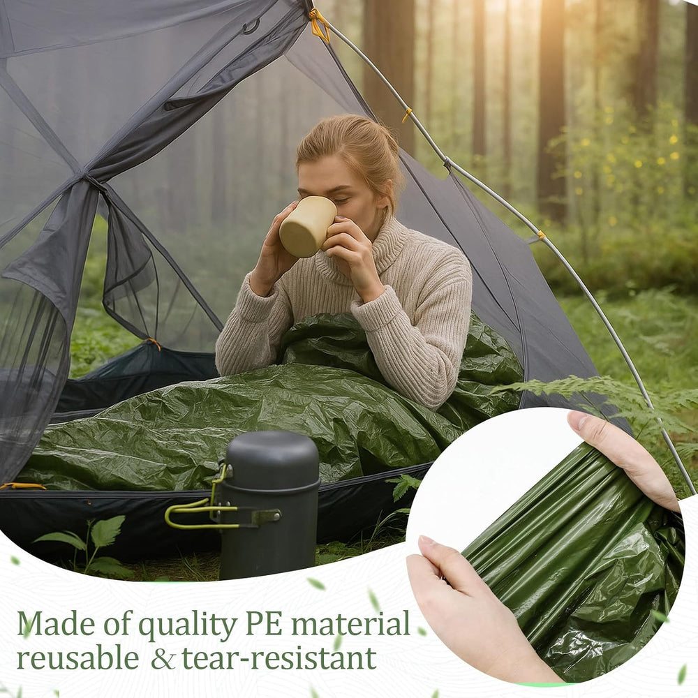 Mixweer 12 Pcs Emergency Sleeping Bag Portable Survival Thermal Bivy Sack Lig...