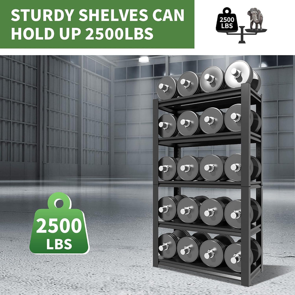 Garage Shelves, 3000Lbs Garage Shelving Heavy Duty, 78" H 5 Tier Adjusta...
