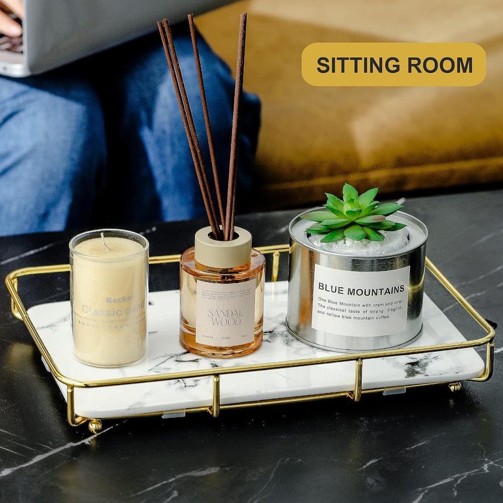 Dobbyby Vanity Tray Makeup Organizer Cosmetics Storage Bathroom Skincare Orga...