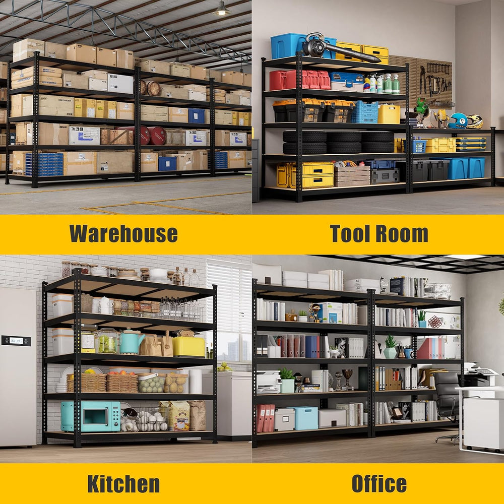 48" W x 18" D x 72" H Garage Shelving Heavy Duty - 5 Tier Meta...