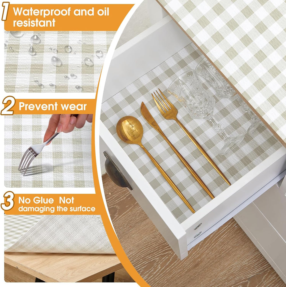 Viseeko Shelf and Drawer Liner for Kitchen Cabinet, Green, 18in x 20ft