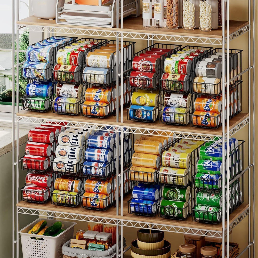 6 Pack Can Storage Organizer for Pantry, Stackble Lengthen Can Holder Rack,Ma...