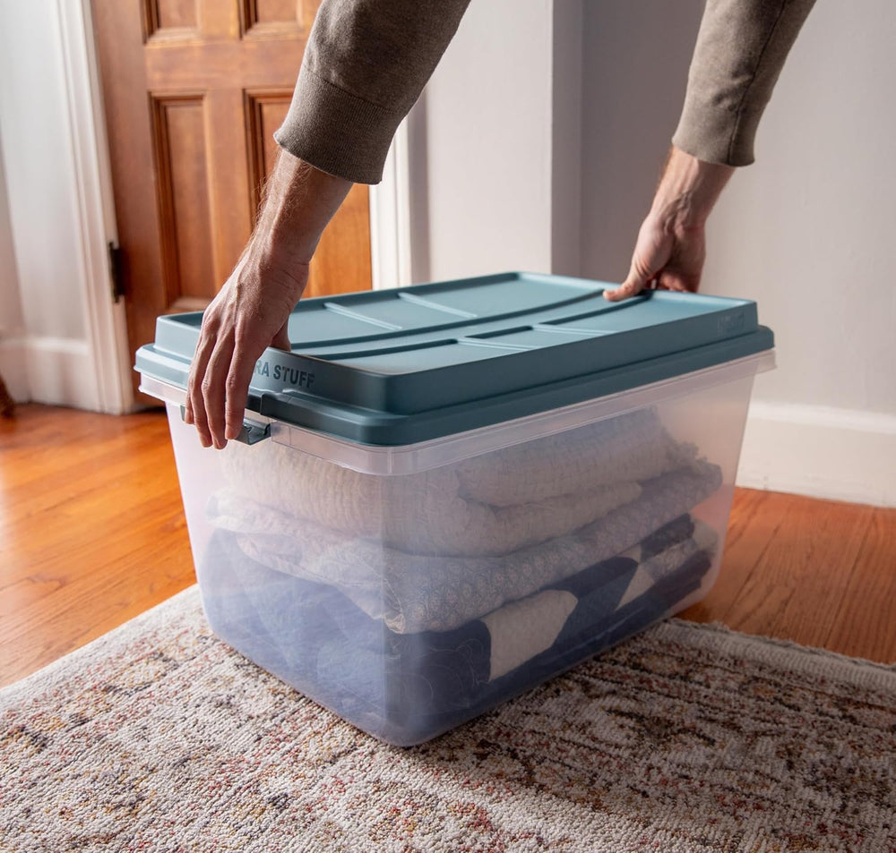 Hefty HI-RISE Stackable Storage Bins - Under Bed Storage Containers with Lids...