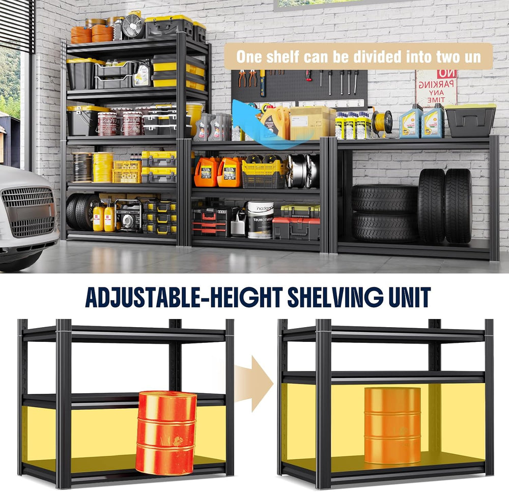 Set of 2 Heavy Duty Garage Shelving Unit, 71.2" H x 35.4" W x 16&qu...