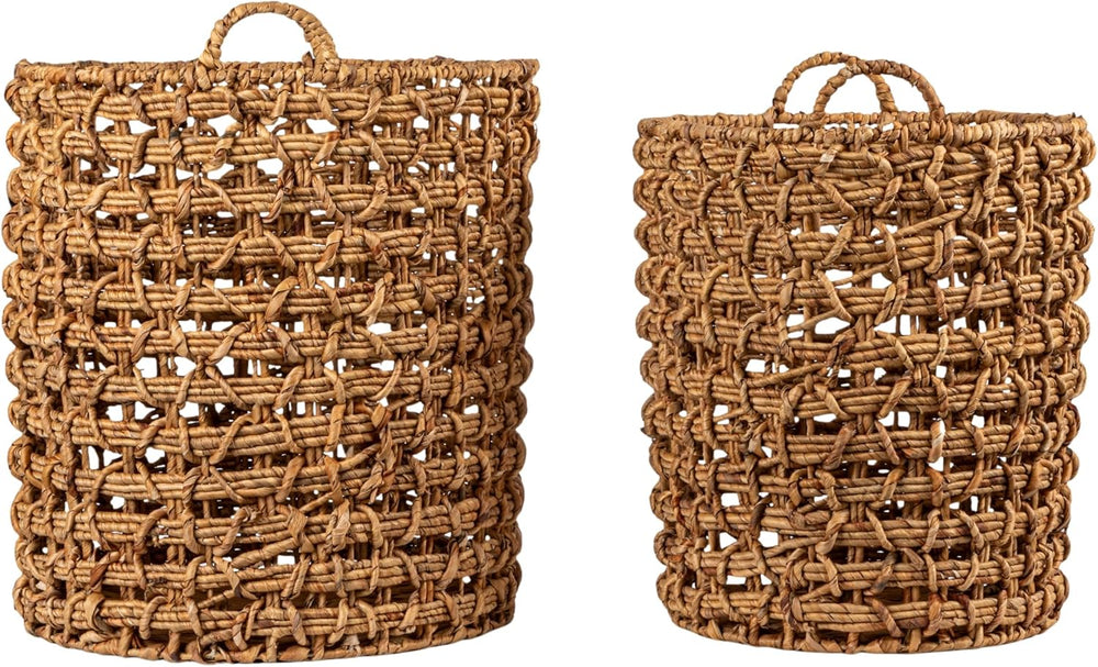 Creative Co-Op Round Water Hyacinth Baskets, Set of 2