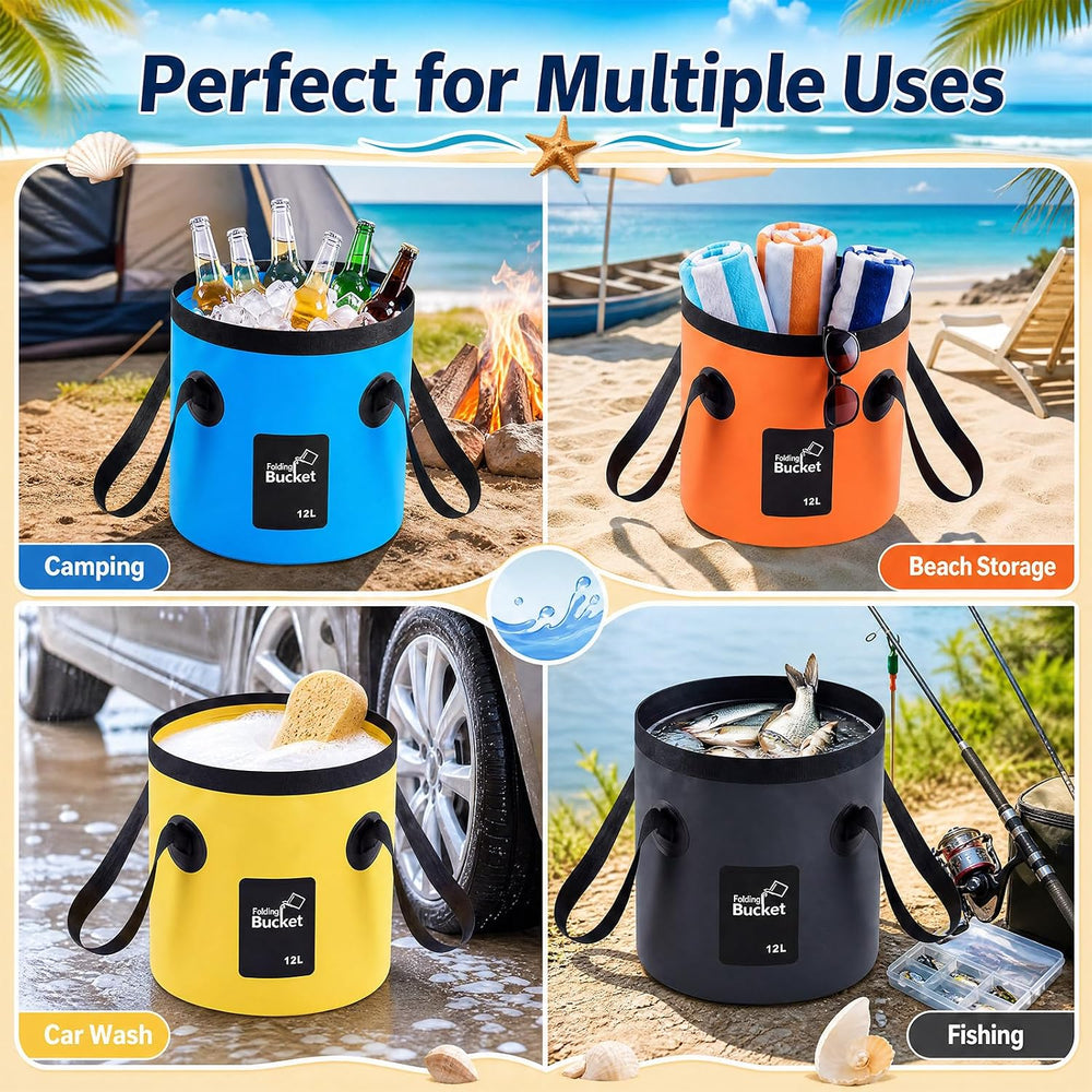 3 Gallon 4 Pack Collapsible Bucket,Multicolor