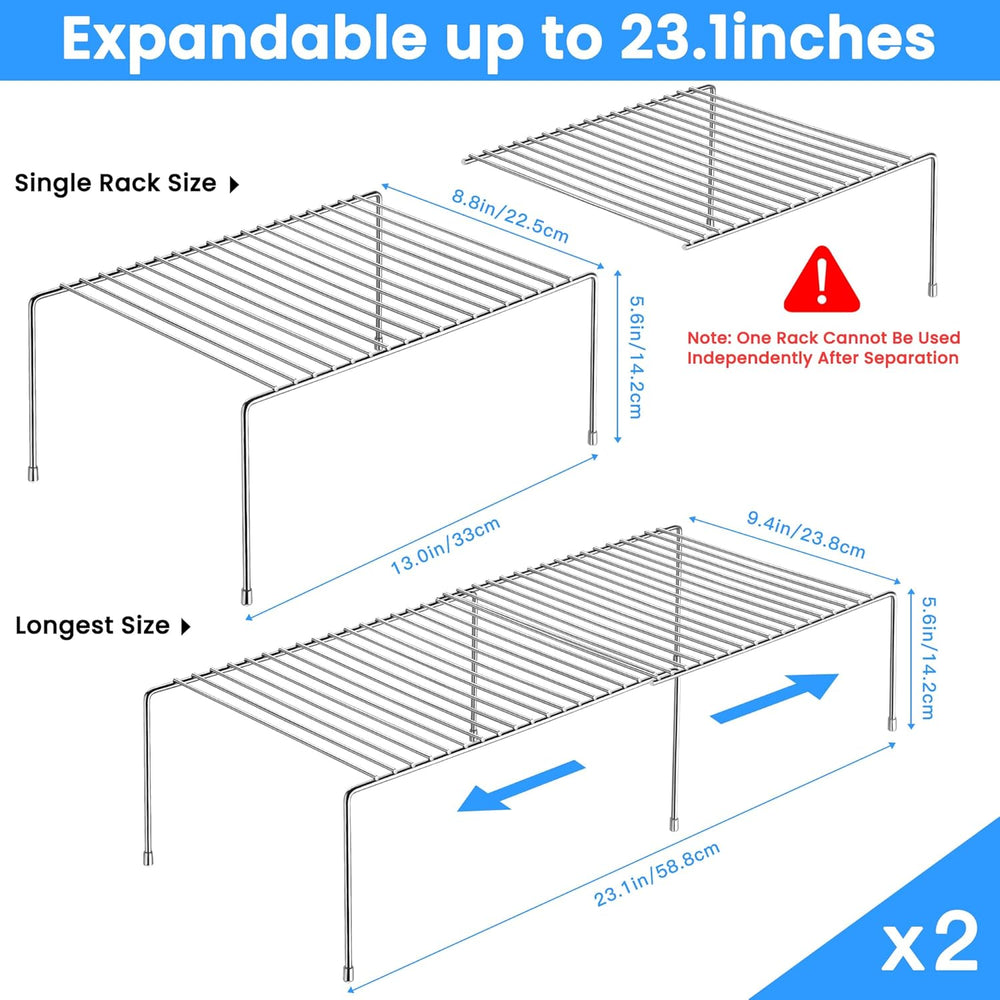 Tomorotec Spice Rack Cabinet Organizer, Expandable Steel, Kitchen, Silver