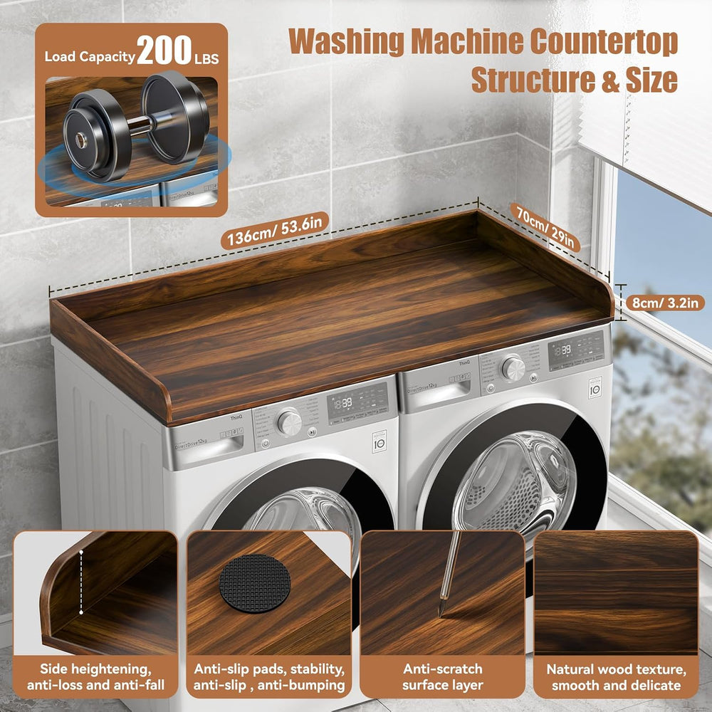 Washer Dryer Countertop, 27.5" D x 54" W Washer and Dryer Topper Co...