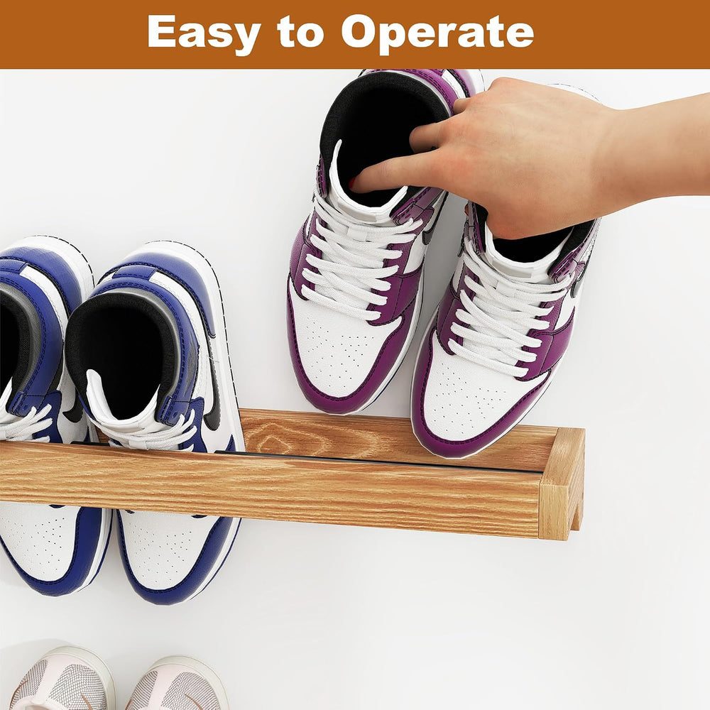 Nisorpa 20 Inch Rustic Burnt Wood Hanging Shoe Rack, Set of 4