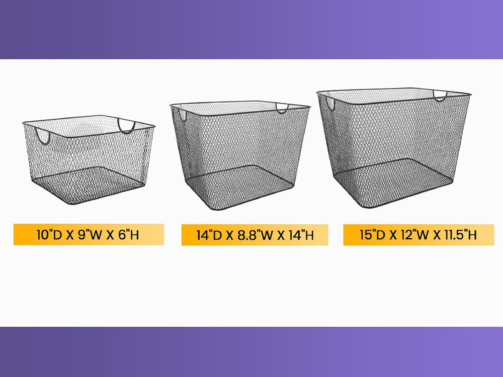 YBM HOME Kitchen Pantry Organizer Wire Baskets for Shelves, Cabinets, Pantry,...
