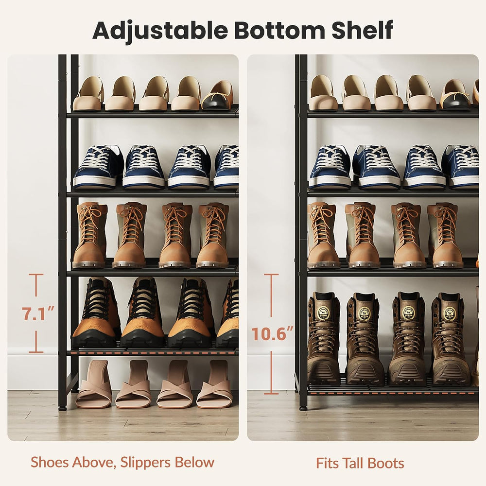10 Tier Shoe Rack Organizer for 40-50 Pairs, Tall Metal Shoe Storage Shelf wi...
