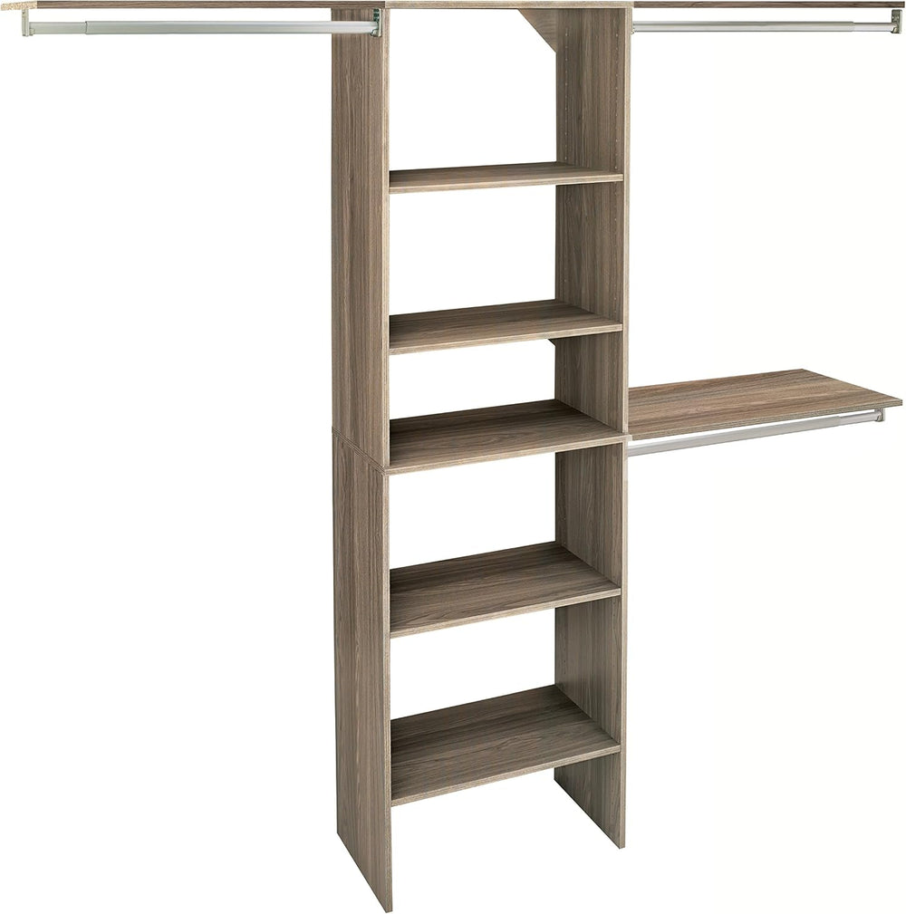 ClosetMaid SuiteSymphony Wood Closet Organizer Kit with Tower, 3 Hang Rods, T...