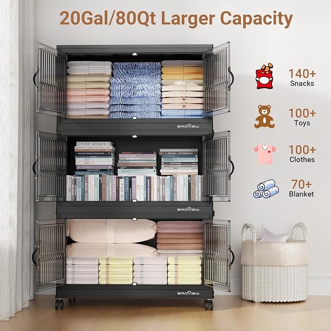 BROVIEW 240Qt Stackable Storage Bins