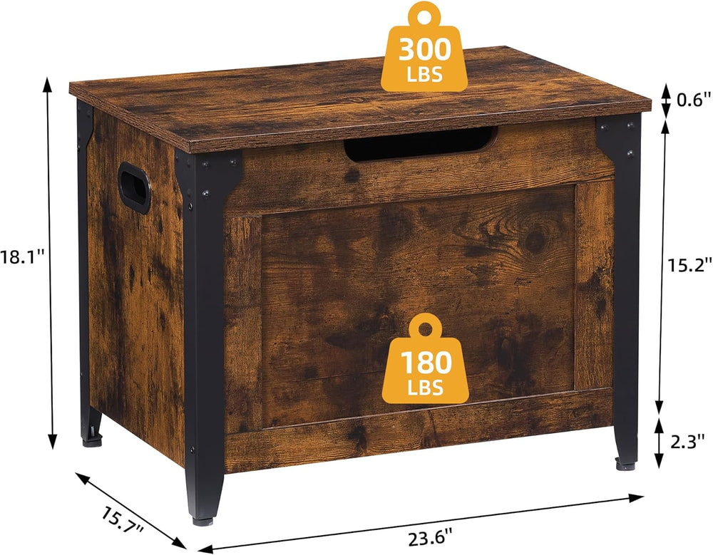 GAOMON 23.6" Storage Chest, Storage Bench with Safety Hinge