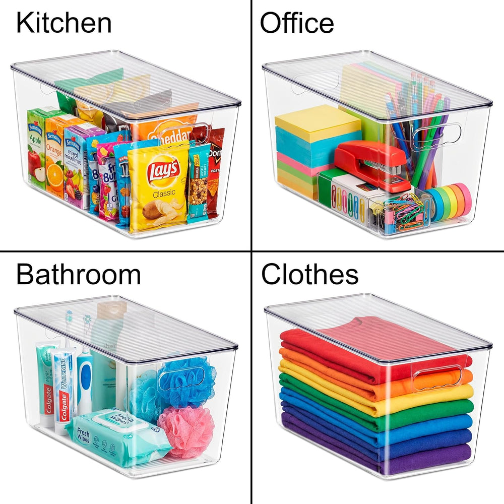 Sorbus Clear Storage Bins with Lids for Kitchen (Extra Large, 8 Pack)