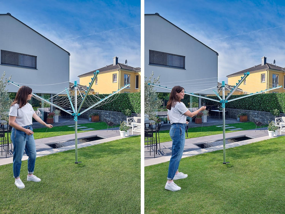 Leifheit Linomatic 400 Easy Dryer 40 m Rotary Washing Line, Retractable Rotar...